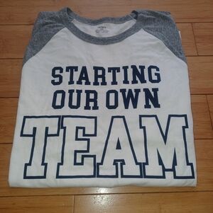 Carters Starting Our Own Team Gray and White Graphic Tee